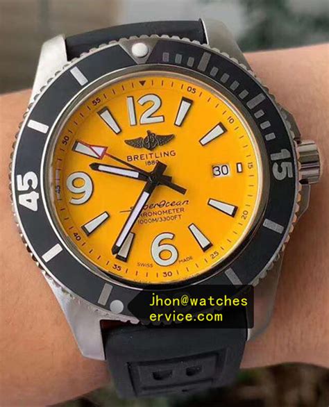 replica breitling yellow dial|breitling superocean 42 yellow.